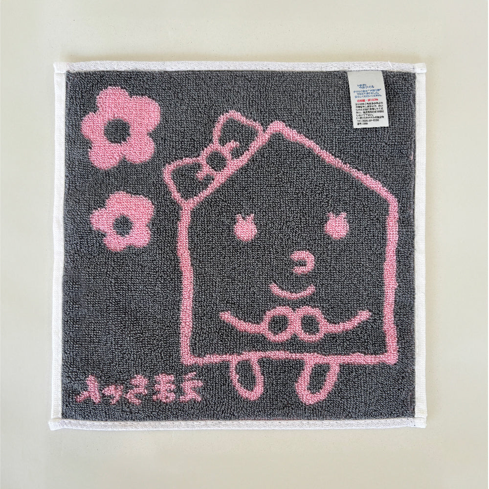 ごうかくクン＆えまちゃんミニタオルハンカチ_ピンク×グレー｜ワオショップ