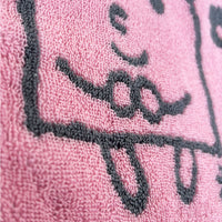 ごうかくクン＆えまちゃんミニタオルハンカチ_ピンク×グレー