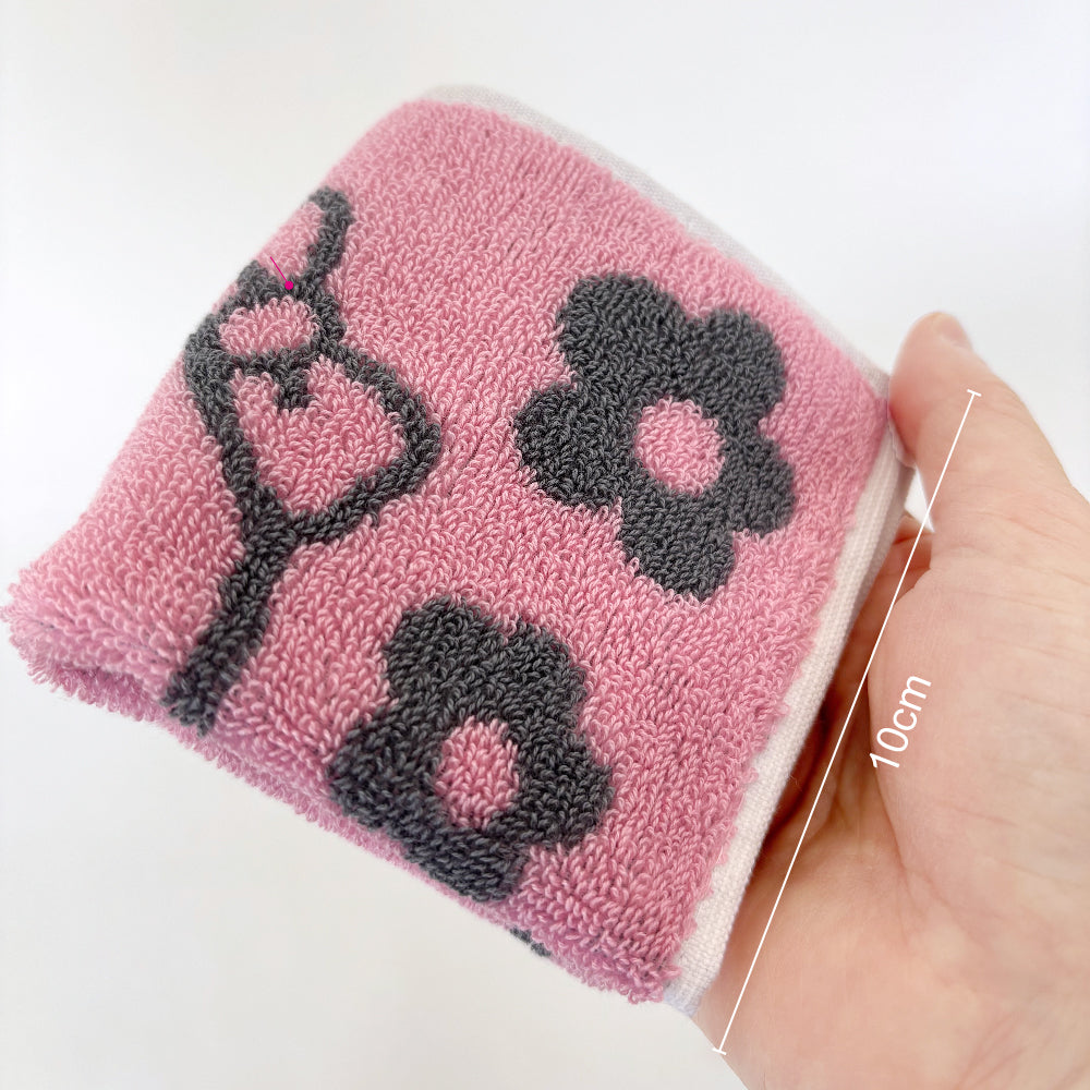 ごうかくクン＆えまちゃんミニタオルハンカチ_ピンク×グレー｜ワオショップ